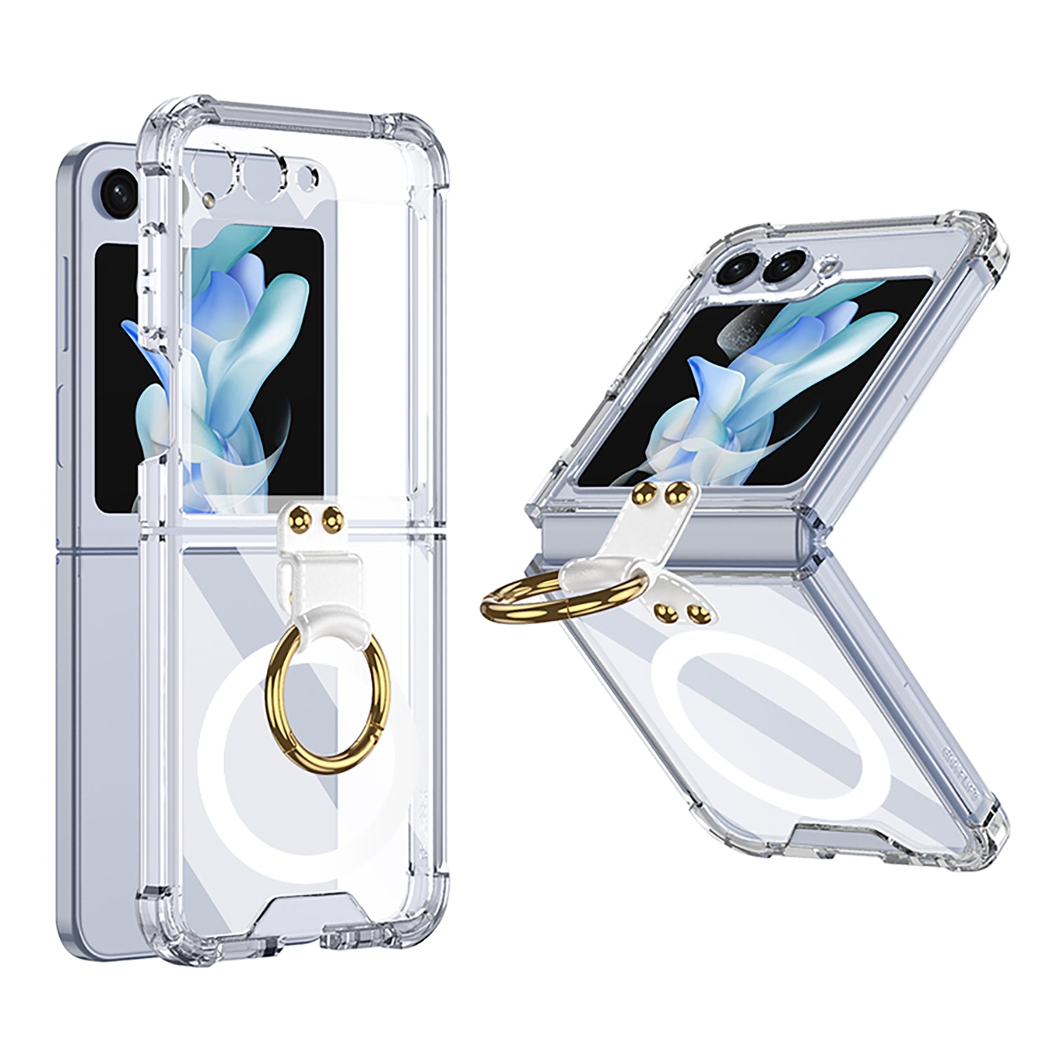 GKK For Samsung Galaxy Z Flip5 5G Kickstand Phone Case Airbag TPU Magnetic Cover GKK For Samsung Galaxy Z Flip5 5G Kickstand Phone Case Airbag TPU Magnetic Cover